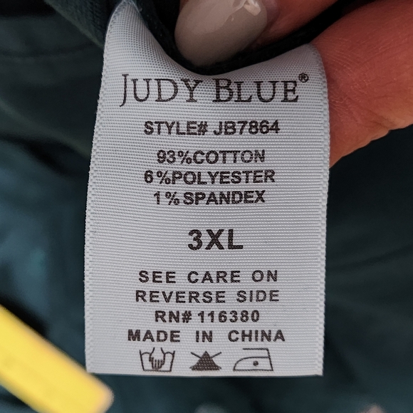 JUDY BLUE Cropped Denim Jacket Plus 3XL Teal Raw Hem Stretch JB7864 NEW - Picture 11 of 15